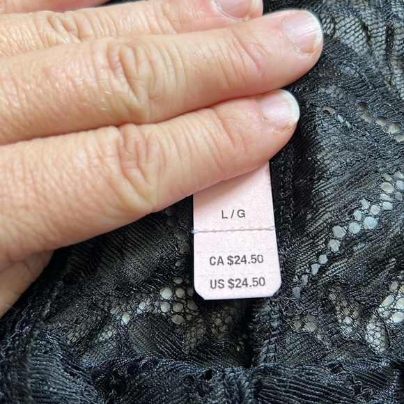 Black floral lace boy shorts underwear Large soft panties - Picture 6 of 8